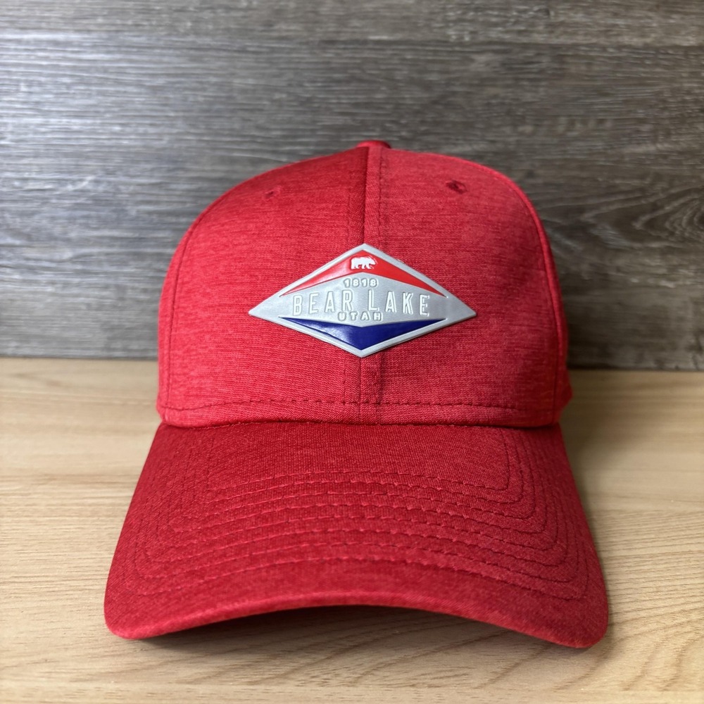 Bear Lake Utah Hat Cap Fitted Mens Small Medium Red Souvenir New Era 39THIRTY